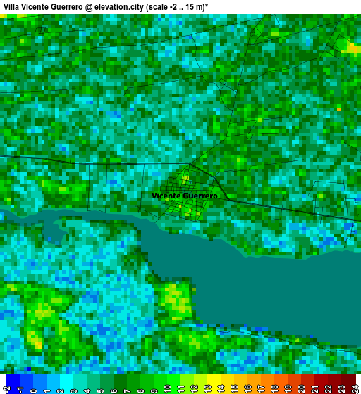 Villa Vicente Guerrero elevation map