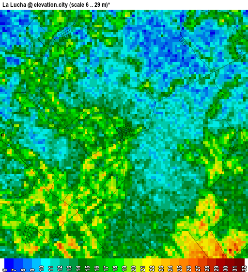 La Lucha elevation map