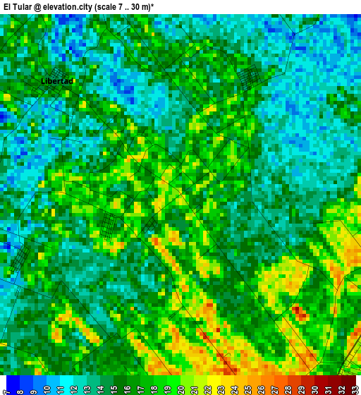 El Tular elevation map