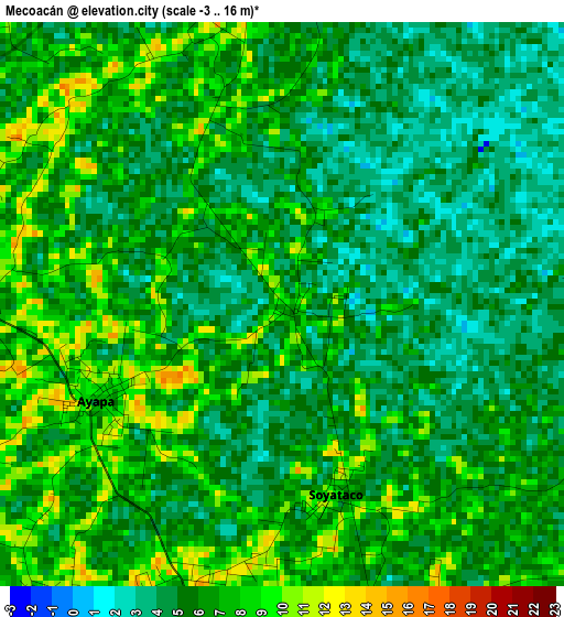 Mecoacán elevation map