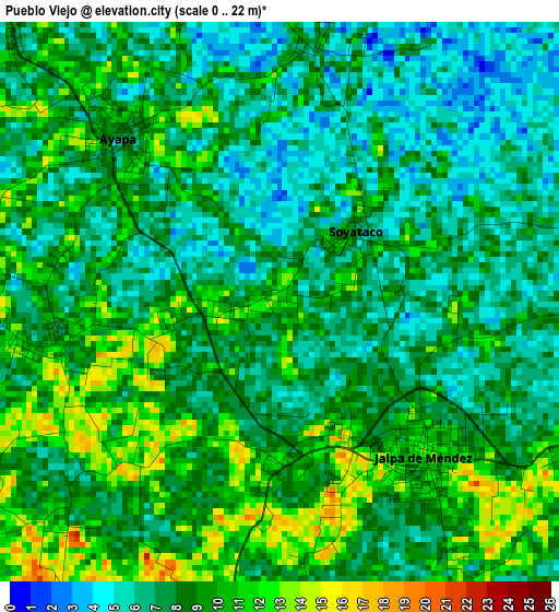 Pueblo Viejo elevation map