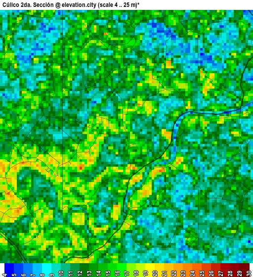 Cúlico 2da. Sección elevation map