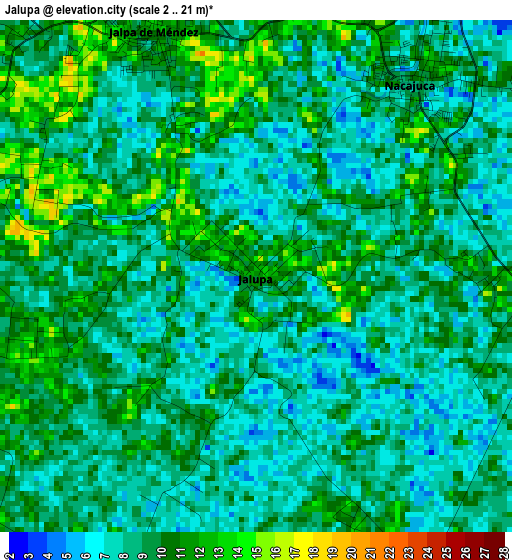 Jalupa elevation map