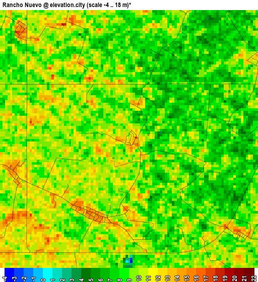 Rancho Nuevo elevation map