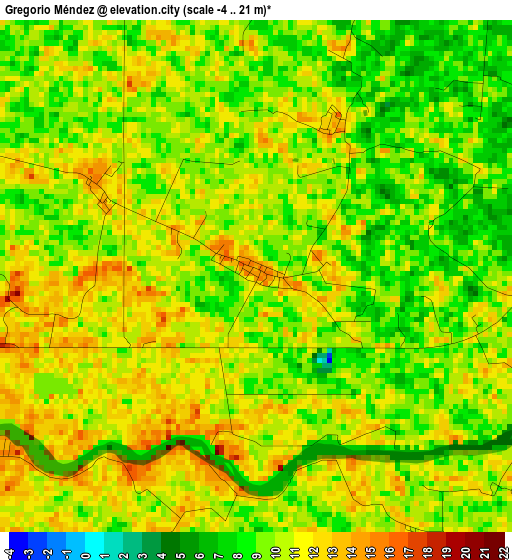 Gregorio Méndez elevation map