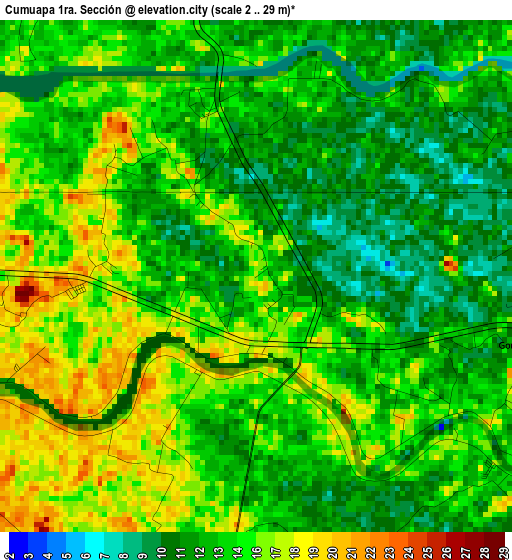 Cumuapa 1ra. Sección elevation map