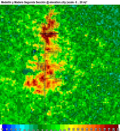 Medellín y Madero Segunda Sección elevation map