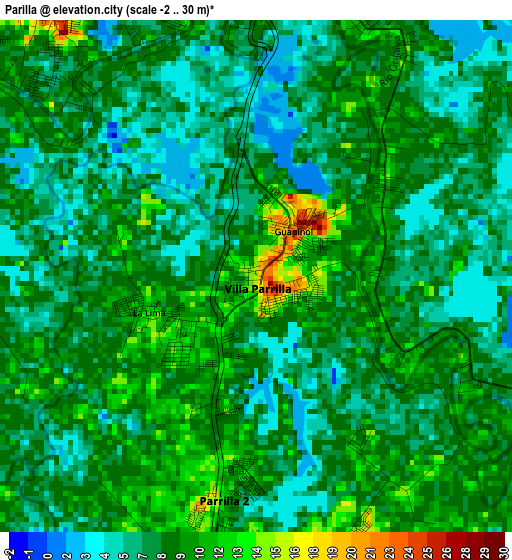 Parilla elevation map