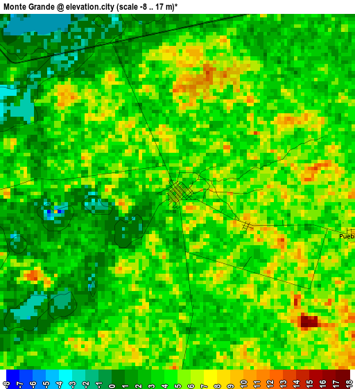 Monte Grande elevation map