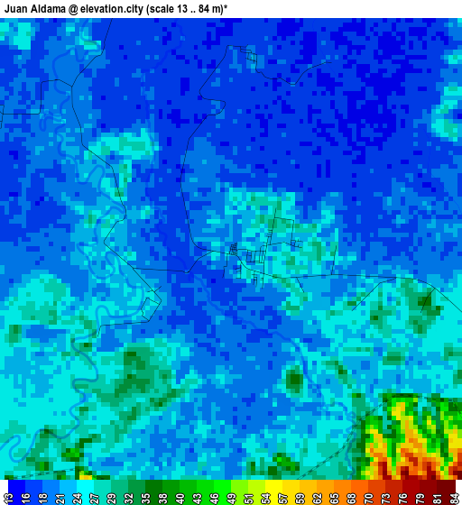 Juan Aldama elevation map