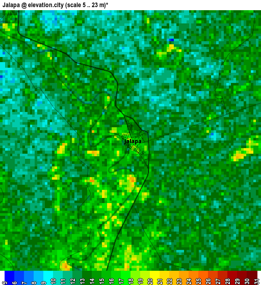 Jalapa elevation map