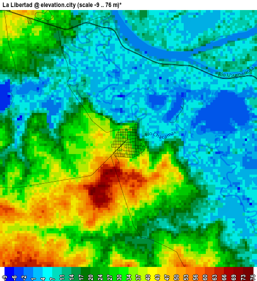 La Libertad elevation map