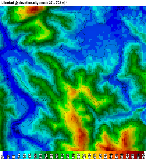 Libertad elevation map