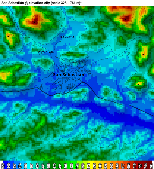 San Sebastián elevation map