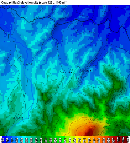 Cuapaxtitla elevation map