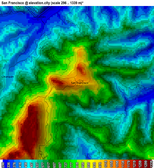 San Francisco elevation map