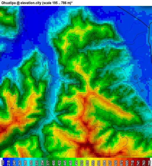 Ohuatipa elevation map