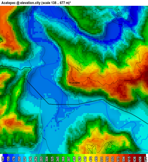 Acatepec elevation map