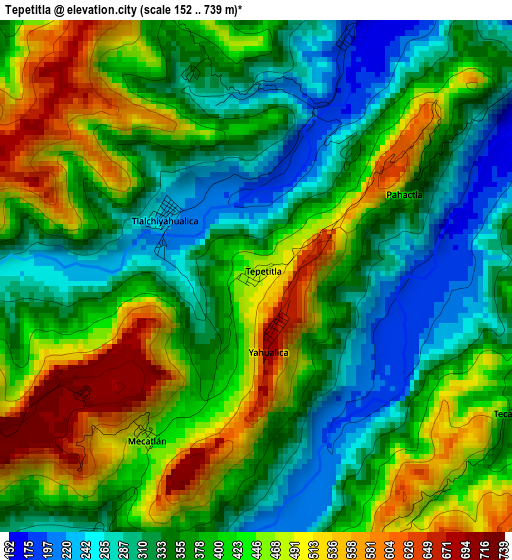 Tepetitla elevation map