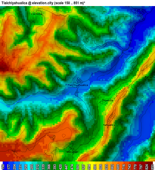 Tlalchiyahualica elevation map