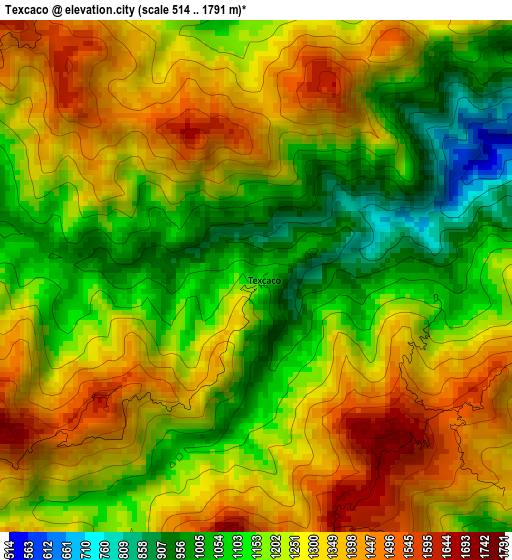 Texcaco elevation map