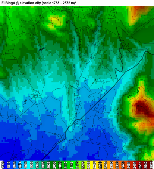 El Bingú elevation map