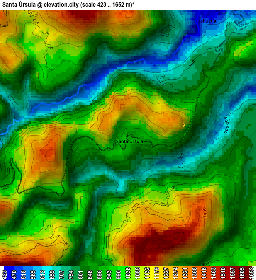 Santa Úrsula elevation map