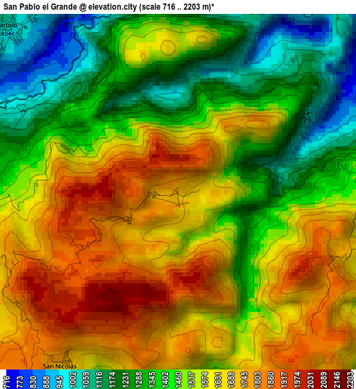 San Pablo el Grande elevation map