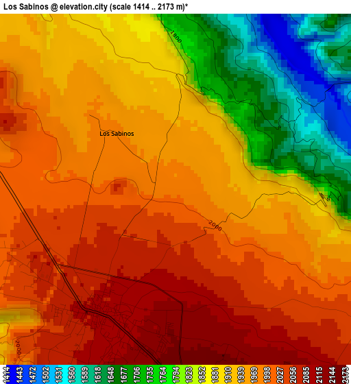 Los Sabinos elevation map