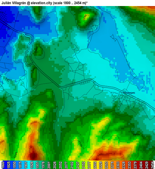 Julián Villagrán elevation map