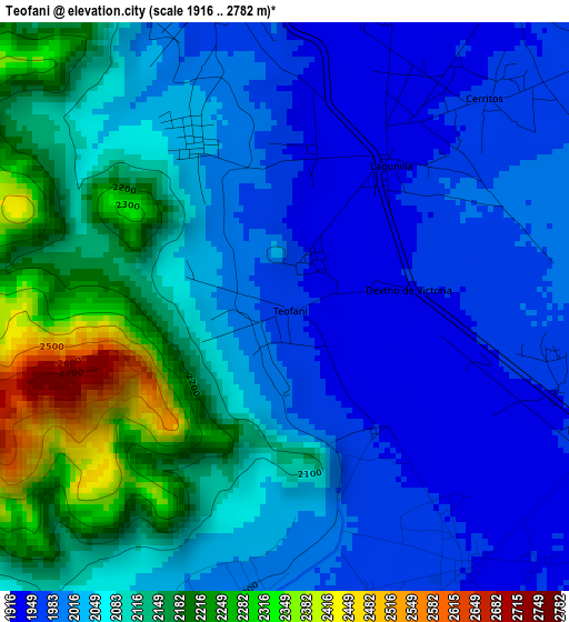 Teofani elevation map