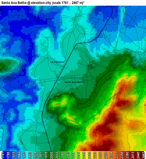 Santa Ana Batha elevation map