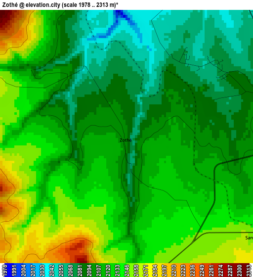 Zothé elevation map