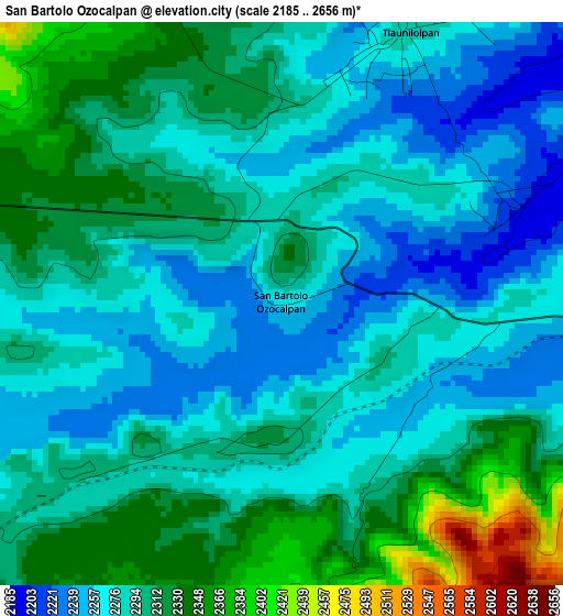 San Bartolo Ozocalpan elevation map