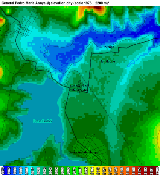 General Pedro María Anaya elevation map