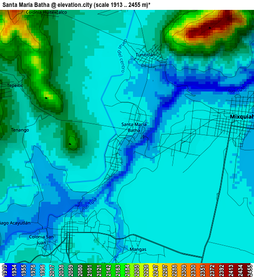 Santa María Batha elevation map