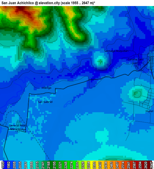 San Juan Achichilco elevation map