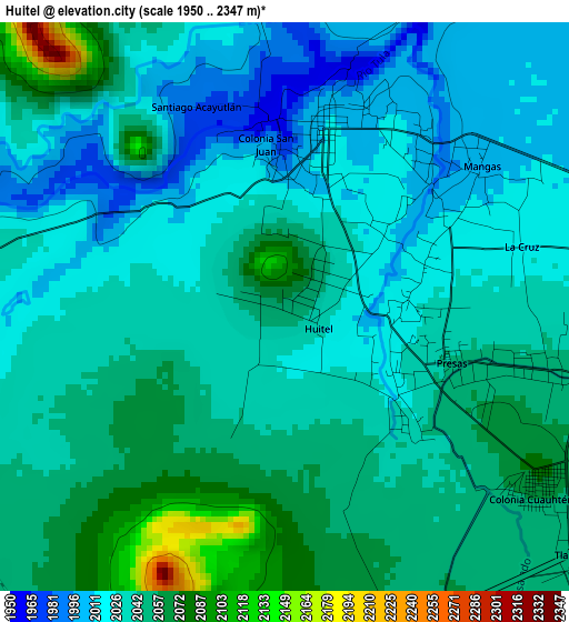 Huitel elevation map