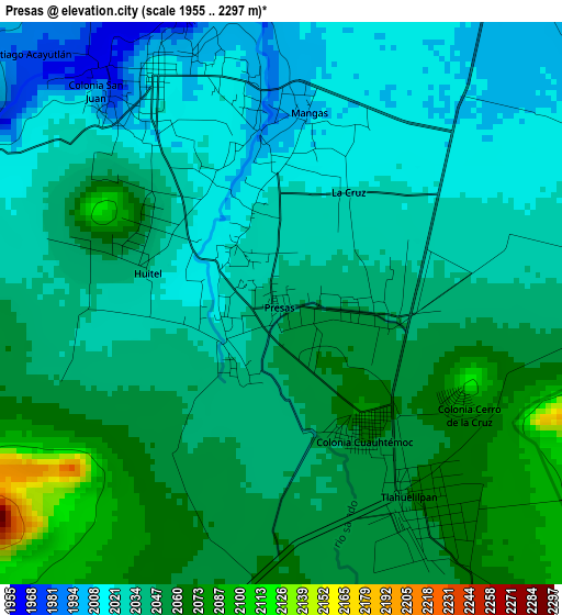 Presas elevation map