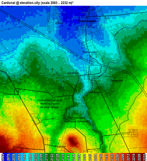 Cardonal elevation map