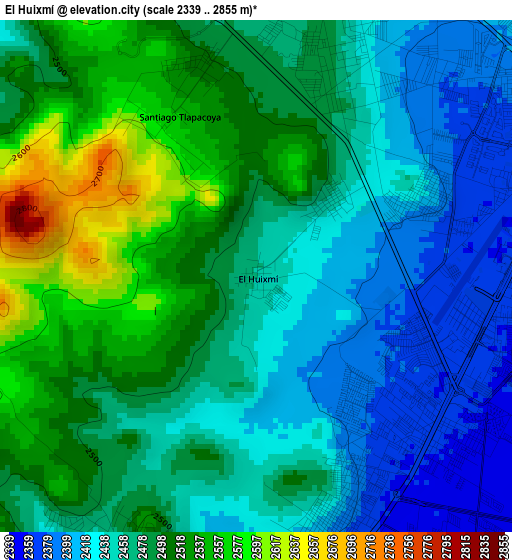 El Huixmí elevation map