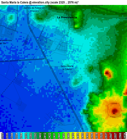 Santa María la Calera elevation map