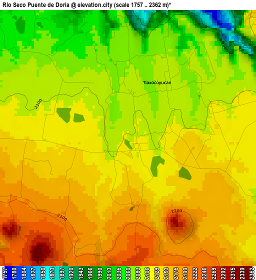 Río Seco Puente de Doria elevation map