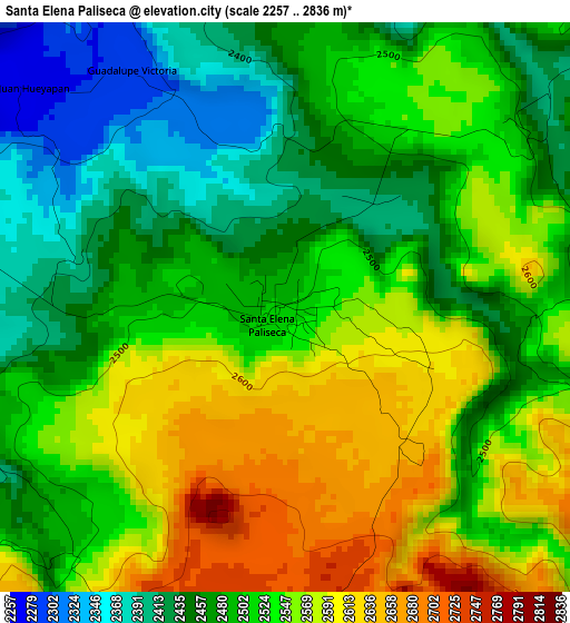 Santa Elena Paliseca elevation map