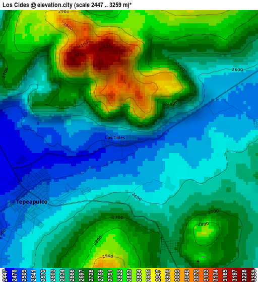 Los Cides elevation map