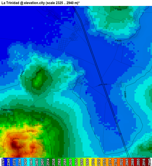 La Trinidad elevation map