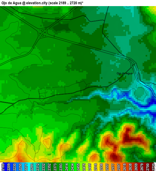 Ojo de Agua elevation map