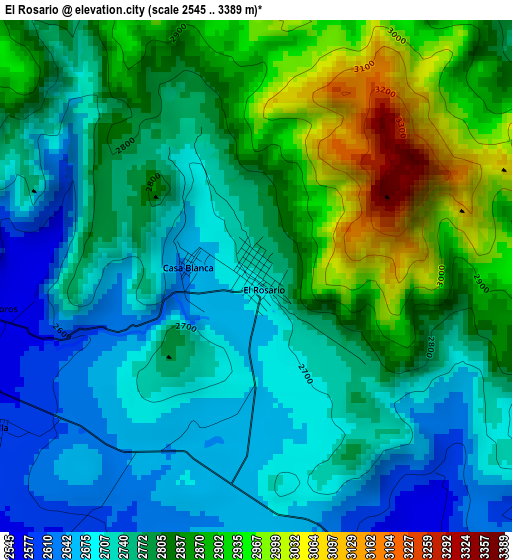 El Rosario elevation map