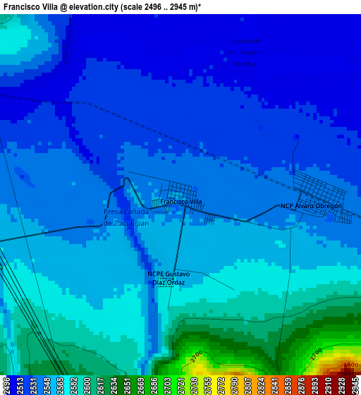 Francisco Villa elevation map