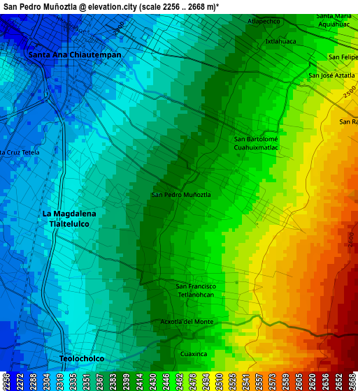 San Pedro Muñoztla elevation map